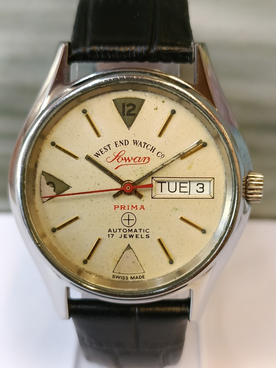 WEST END WATCH CO. 17J AUTOMATIC PATINA CREAM DIAL K.5638 SWISS 