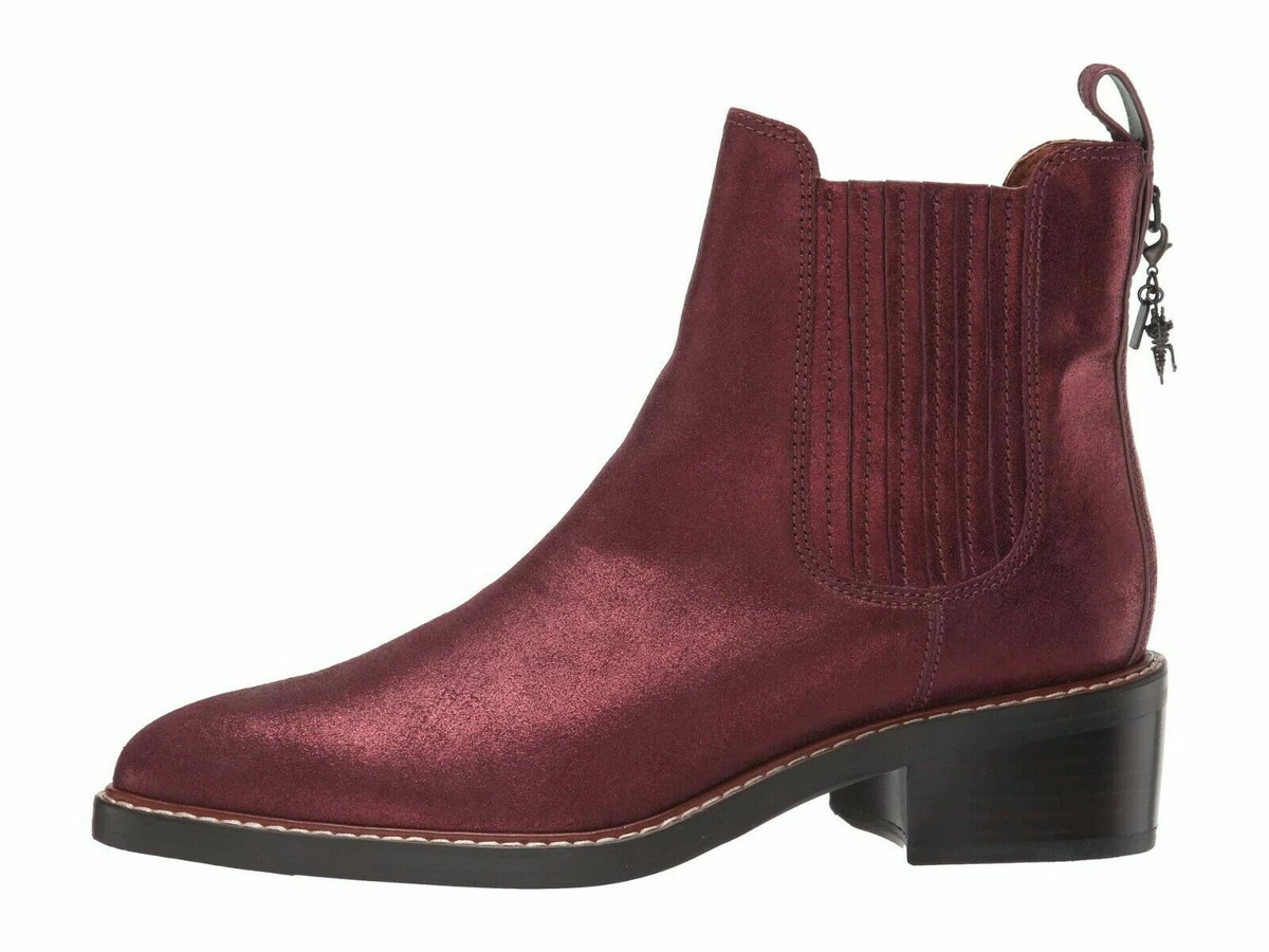 Burgundy coach boots Clearance