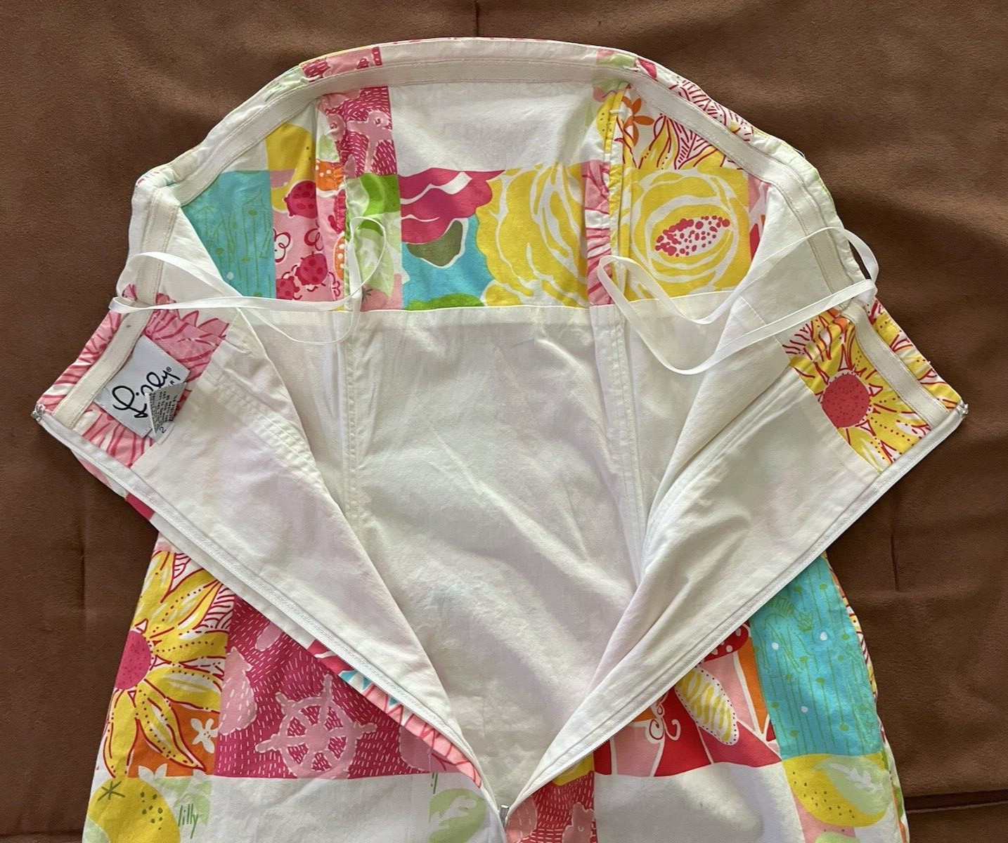 LILLY PULITZER Patchwork Strapless Multicolor Flo… - image 10