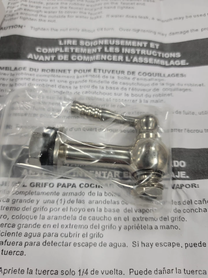 Válvula de drenaje al vapor grifo de grifo de caldo de olla de almeja de colección con sello Foto 2 de 4