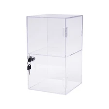 Clear Acrylic Display Case 2 Layer Transparent Countertop Showcase Lockable 