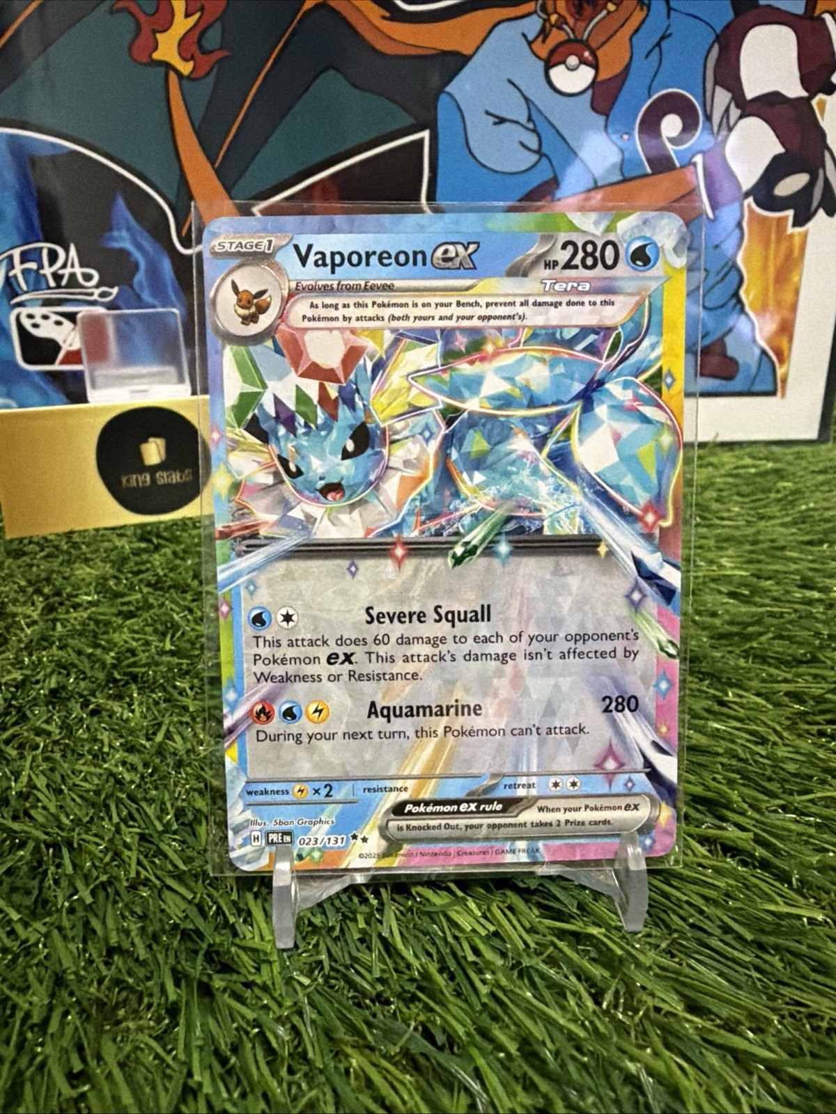 Pokémon TCG Vaporeon EX Double Rare Holo Card 23/131 Prismatic Evolutions NM