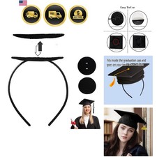 Graduation Cap Headband Secures Your Grad Cap Upgrade Insert Hairstyle Hat Ac...