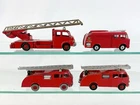 4 Dinky Toy Fire trucks 555, 955, 956, 259 Vintage No Boxes
