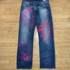 DIESEL KURREN 008KK Blue Wash  Regular Straight Jeans  W31 L34 Button Fly