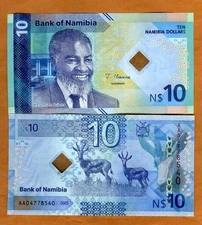 Namibia, $10, 2025 P-20 UNC New Design, New Security features, Hybrid Polymer