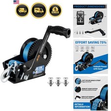 3500lbs Heavy Duty Boat Trailer Winch With 32ft Strap2-way Ratchet 4181 G...