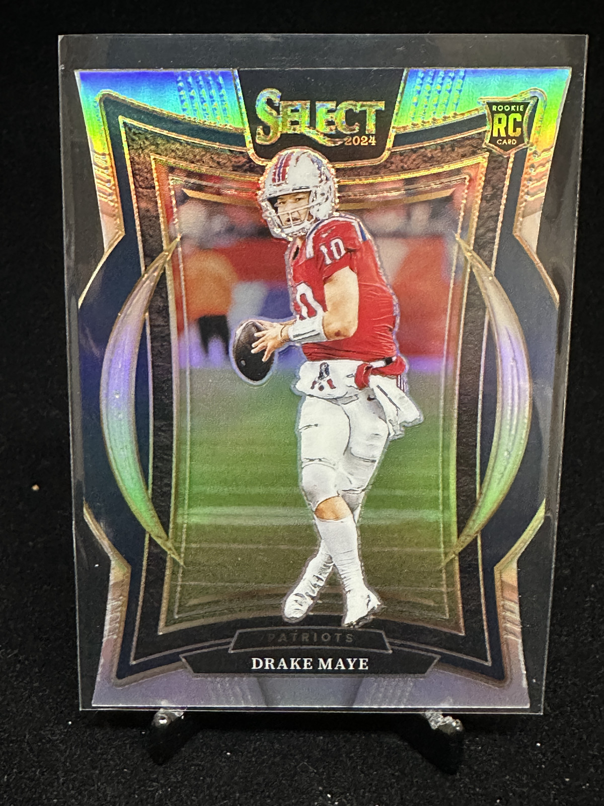 2024 NFL Panini Select - Concourse Drake Maye #27 Silver Prizm Die-Cut Rookie RC