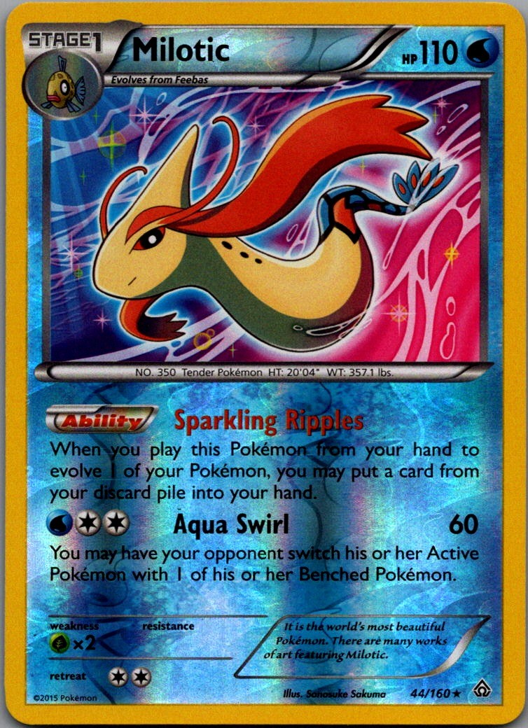 Milotic Reverse Holo Holo Rare XY - Primal Clash 44/160 Near Mint
