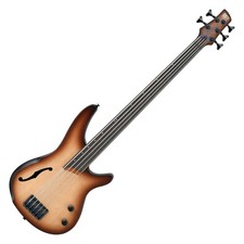 Ibanez SRH505F-NNF Fretless E-Bass Natural Browned Burst Flat Semi Hollow Piezo