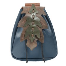 Renaissance Belt Pouch, Medieval Leaf Purse, Ren Faire Bag, Drawstring Waist