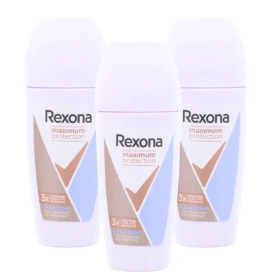 3 x Rexona Maximum Protection Deo Roll-On Clean Scent je 50ml Anti-Transpirant