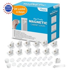 Adhesive Magnetic Locks for Cabinets  Drawers 24 Pack Vmaisi Keys Cradle