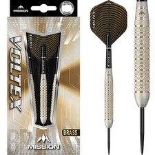 MISSION VOLTEX DARTS - STEEL TIP BRASS - M2 - SILVER - KNURLED 23g
