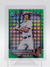 COLIN YEAMAN 2025 BOWMAN CHROME DRAFT 1ST GREEN GEOMETRIC REFRACTOR /99 Q1814 A