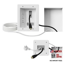 in-Wall TV Cable Concealer Kit with Triple Outlet   9ft Extension Cord
