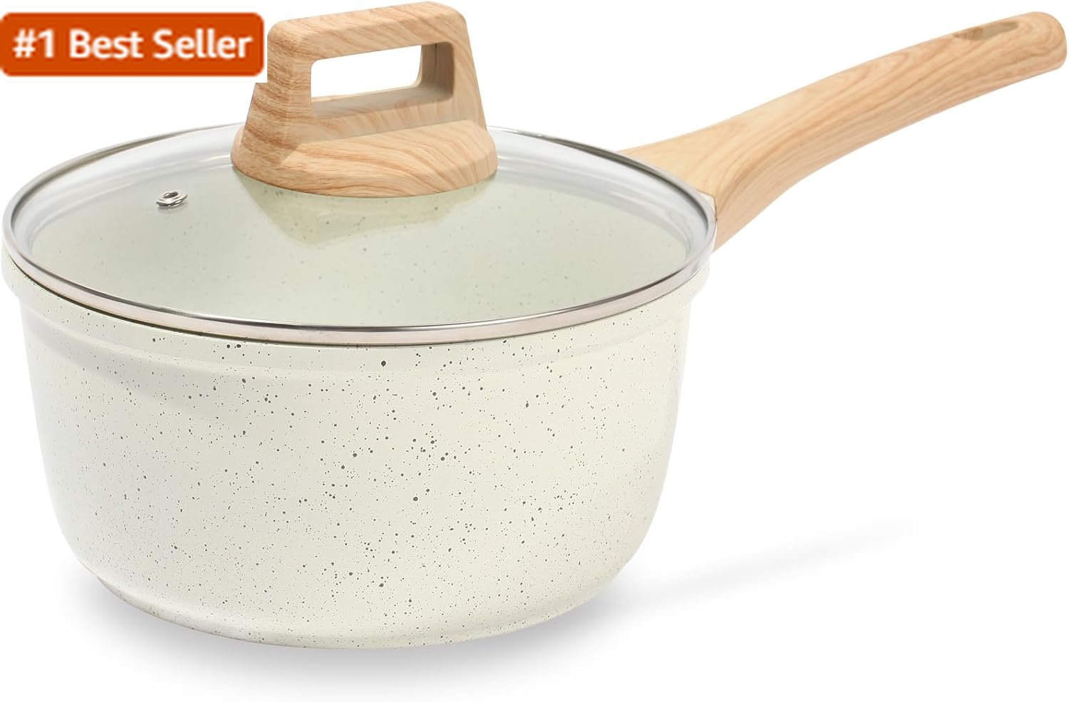 ESLITE LIFE Nonstick Sauce Pan with Lid, 1.5 QT Small Soup Pot Compatible with A