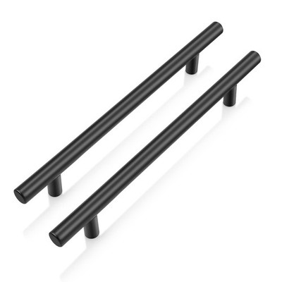 20x Küchenschrankgriffe schwarz 160 mm Loch Mitte T-Stange Tür Schubladengriffe
