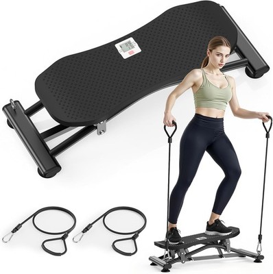 Balance Board W/ Resistance Bands Versatile Rocking Stepper Wobble Board