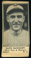 1925-31 W590 Strip Card Baseball Dave Bancroft (Handcut) *d4