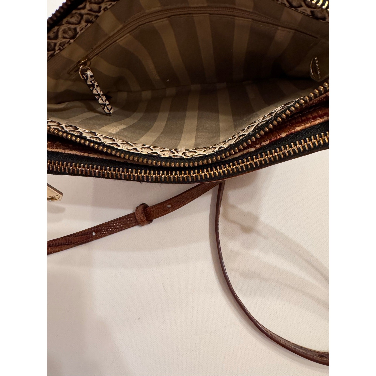 Brahmin Perri Crossbody Onyx Java Leather Bag Whi… - image 12