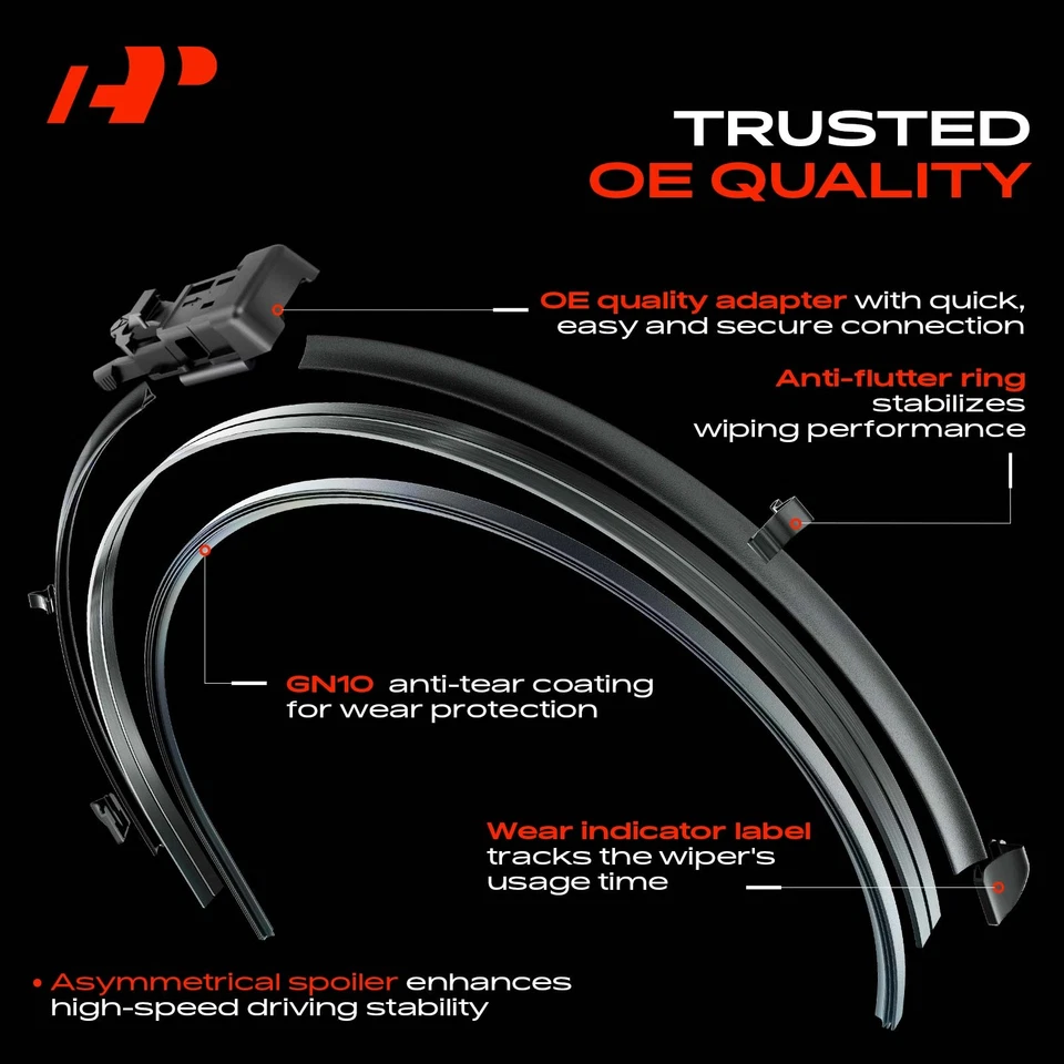 A-Premium 2 piezas limpiaparabrisas delantero 26" y 18" para Maserati Quattroporte Foto 4 de 4