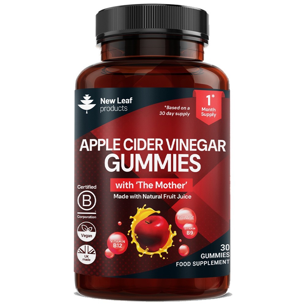 Apple Cider Vinegar Gummies Detox Weight Folic Acid B12 Vegan Certified ACV x30