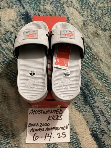 DS 2020 Nike Air Max 90 Slide White Black Turf Orange Men’s Sz 8 - Picture 3 of 7