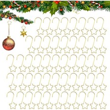 50 PCS Gold Ornament Hooks 2 Inch Metal Hangers for Christmas Tree Decorations