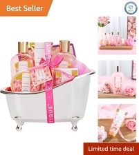 Moisturizing Rose Bath Gift Set with Shower Gel  Body Lotion - 8-Pcs Collection