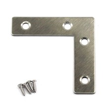 Stainless Steel 1mm Thick L Shape Brace Angle Connector Bracket 60x60mm 30 PCS