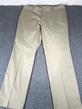 NEW Nike Golf Men  s 38x32 Beige Khaki Flat Standard Fit Front Dri Fit Pants