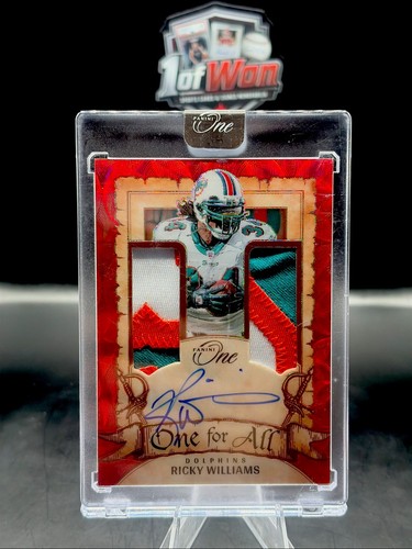 2023 Panini One Ricky Williams One For All Dual Patch Auto Orange Prizm /25 🔥