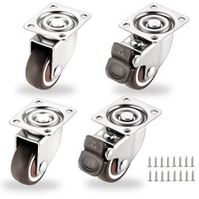 1.25 Small Caster Wheels 4 set 360° Swivel 140Lbs 2 brake/2