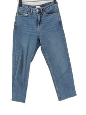 Topshop Women's Jeans W 25 in Blue Cotton with Elastane, Polyester Straight