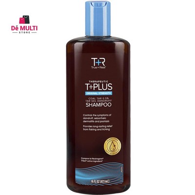 True+real Therapeutic Plus Tar Gel Anti-dandruff Shampoo 0.5% Coal Tar, 16 Fl Oz