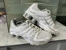 Nike Shox Navina Women's Trainer UK Size 5.5 White Grey With Silver Sparkle.