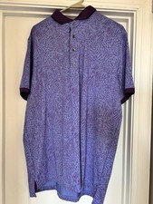 NWT Greyson Golf Men's Printed Wolf Polo Shirt - Purple - Size Large