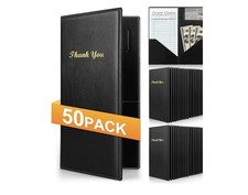 50 Pcs Server Books, Check Presenters for Restaurants PVC Server Books
