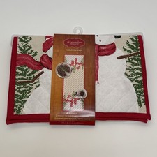 NEW St Nicholas Square Yuletide Reversible Quilted Table Runner 36" Christmas