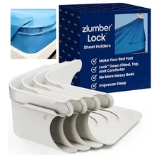 Zlumber Lock Sheet Holders USA Patented Bed Sheet Straps + Bonus Sleeping Mask