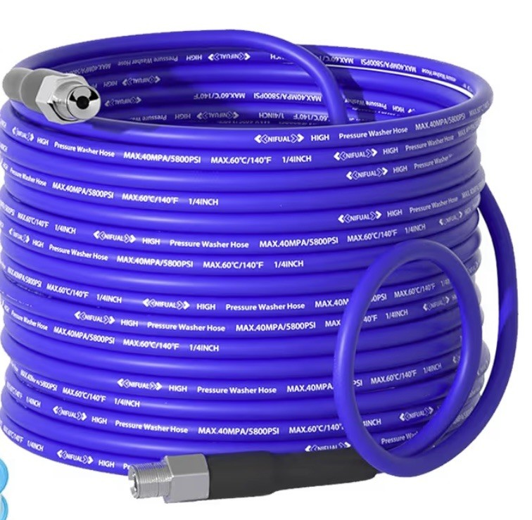 NIFUAL 100FT Sewer Jetter Kit for Pressure Washer, 5800PSI Drain Cleaner Hose 1/