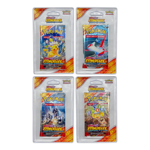 Pokemon 🇫🇷 Artset 4x Booster Blister Plastic EV08 Surging Sparks EV8 - Picture 1 of 9