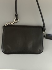 Coach Vintage Black Leather Wristlet VG Condition
