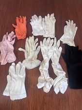 9 Pairs Ladies Womens Vintage Dress Opera Gloves Cotton Nylon Embroidered