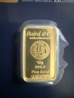 Baird & Co, 10g Gold Bullion investment Bar- 24K Fine Gold, Sealed