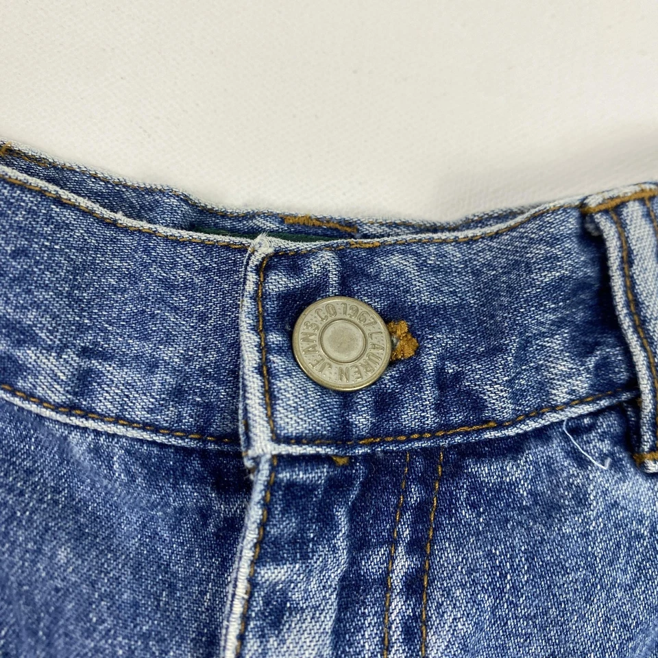 Vintage Lauren Jeans Co Ralph Lauren Denim Shorts Womens 10 Blue High Rise 90s - Image 3 of 4