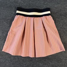 Maeve Anthropologie Pleated Swing Skirt Smal Pink Elastic Waist Pockets