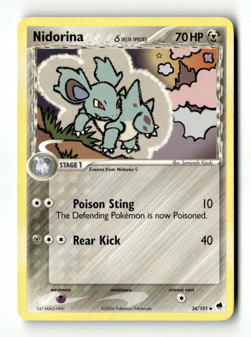 Nidorina (Delta Species) Uncommon Normal Dragon Frontiers 34/101 LP Pokémon TCG