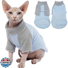 T'CHAQUE Sphynx Cat Clothes, Soft Fleece Winter Sweaters for Hair